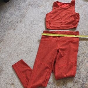 JoyLab Red Sleeveless Top and Leggings Set